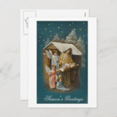 カラフルヴィンテージ出生シーンカード シーズンポストカード (正面/裏面)