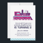 カラフルヴィンテージ列車子供の誕生日 招待状<br><div class="desc">かわいい子供へデザイン、電車が大好きな男の子や女の子。カーニバル誕生日パーティーに最適。他のカスタマイズ大事な行事に合うように言い回す。</div>