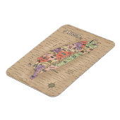 カラフルヴィンテージ台湾地図フォトマグネット マグネット (左側)