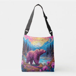 カラフルヴィンテージ屋外イラストレーション クロスボディバッグ