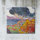 カラフルヴィンテージ山の横絵画景 タイル