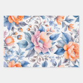 カラフルヴィンテージ布アートラッピング紙シート ラッピングペーパーシート (正面3)