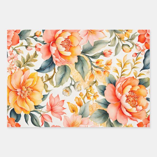 カラフルヴィンテージ布アートラッピング紙シート ラッピングペーパーシート (正面2)