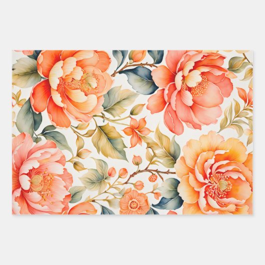 カラフルヴィンテージ布アートラッピング紙シート ラッピングペーパーシート (正面)