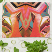 カラフルヴィンテージ幾何学的振動 キッチンタオル (折り畳み)