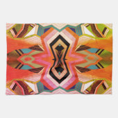 カラフルヴィンテージ幾何学的振動 キッチンタオル (横)