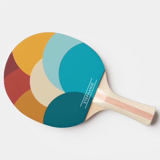 カラフルヴィンテージ抽象芸術パーソナライズされた 卓球ラケット (横)
