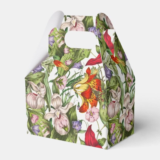 カラフルヴィンテージ水彩花模様 フェイバーボックス (正面サイド)