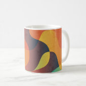 カラフルヴィンテージ波抽象芸術パターン コーヒーマグカップ (正面右)