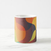 カラフルヴィンテージ波抽象芸術パターン コーヒーマグカップ (中央)