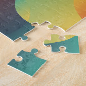 カラフルヴィンテージ波抽象芸術パターン ジグソーパズル (側面)