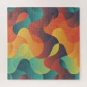 カラフルヴィンテージ波抽象芸術パターン ジグソーパズル (縦)