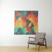 カラフルヴィンテージ波抽象芸術パターン タペストリー (インサイチュ)