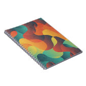 カラフルヴィンテージ波抽象芸術パターン ノートブック (右側)