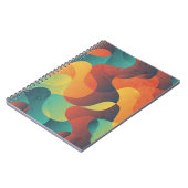 カラフルヴィンテージ波抽象芸術パターン ノートブック (左側)