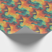 カラフルヴィンテージ波抽象芸術パターン ラッピングペーパー (角)