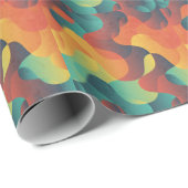 カラフルヴィンテージ波抽象芸術パターン ラッピングペーパー (ロールコーナー)