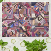 カラフルヴィンテージ熱狂するキルト キッチンタオル (折り畳み)