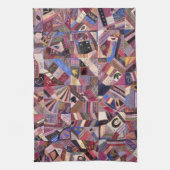 カラフルヴィンテージ熱狂するキルト キッチンタオル (縦)