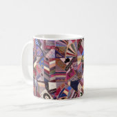 カラフルヴィンテージ熱狂するキルト コーヒーマグカップ (正面左)