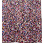 カラフルヴィンテージ熱狂するキルト シャワーカーテン (正面)