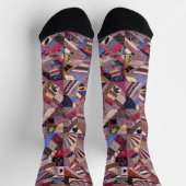 カラフルヴィンテージ熱狂するキルト ソックス (上部)