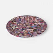 カラフルヴィンテージ熱狂するキルト ペーパープレート (アングル)