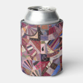 カラフルヴィンテージ熱狂するキルト 缶クーラー (缶正面)