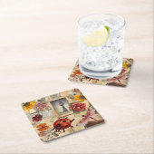 カラフルヴィンテージ素朴紙 スクエアペーパーコースター (インサイチュ)
