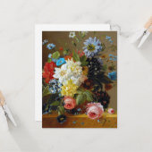 カラフルヴィンテージ花びら絵画アート カード (正面/裏面インサイチュ)