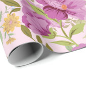 カラフルヴィンテージ花模様の包装紙 ラッピングペーパー (ロールコーナー)