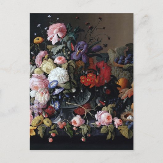 カラフルヴィンテージ花瓶アー絵画トクラシック ポストカード (正面)