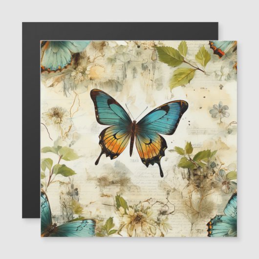 カラフルヴィンテージ蝶と花(1) (正面/裏面)