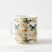 カラフルヴィンテージ蝶と花(11) コーヒーマグカップ (正面左)