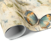 カラフルヴィンテージ蝶と花(11) ラッピングペーパー (ロールコーナー)