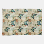 カラフルヴィンテージ蝶と花(12) キッチンタオル (横)