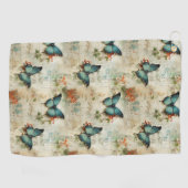 カラフルヴィンテージ蝶と花(12) ゴルフタオル (横)