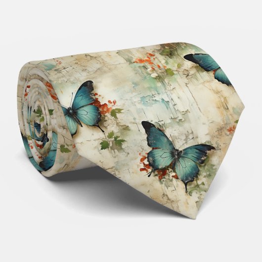 カラフルヴィンテージ蝶と花(12) ネクタイ (ロール)