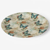 カラフルヴィンテージ蝶と花(12) ペーパープレート (アングル)