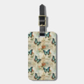 カラフルヴィンテージ蝶と花(12) ラゲッジタグ (正面縦)