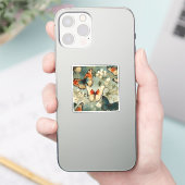 カラフルヴィンテージ蝶と花(5) シール (スマートフォン)