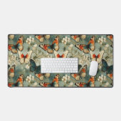 カラフルヴィンテージ蝶と花(5) デスクマット (キーボード&マウス)