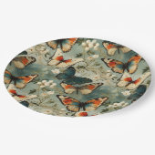 カラフルヴィンテージ蝶と花(5) ペーパープレート (アングル)