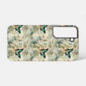 カラフルヴィンテージ蝶と花(6) SAMSUNG GALAXYケース (裏面横)