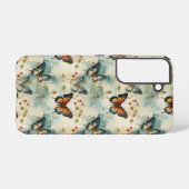 カラフルヴィンテージ蝶と花(7) SAMSUNG GALAXYケース (裏面横)
