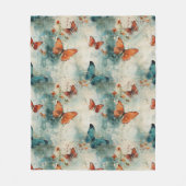 カラフルヴィンテージ蝶と花(9) フリースブランケット (正面)