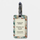 カラフルヴィンテージ蝶と花(9) ラゲッジタグ (裏面縦)