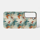カラフルヴィンテージ蝶と花(9) SAMSUNG GALAXYケース (裏面横)