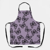 カラフルヴィンテージ蝶イラストレーションパターン エプロン (正面)