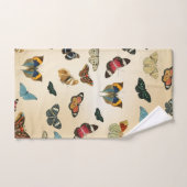 カラフルヴィンテージ蝶イラストレーションパターン ハンドタオル (ハンドタオル)